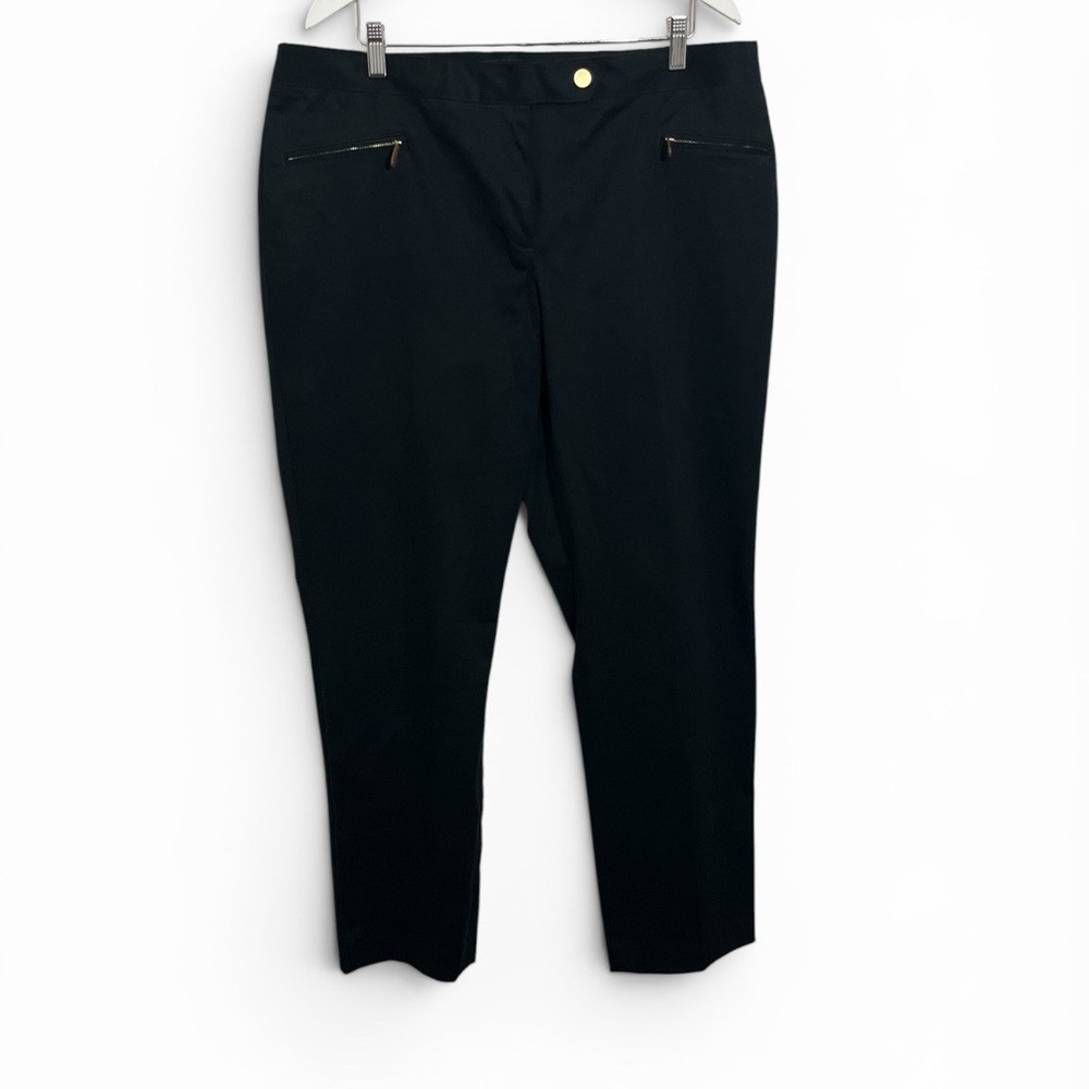 Talbots Black Slim Cropped Trousers with Zip Details
